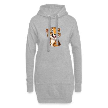 Guépard souriant amical pour vous - Sweat-shirt à capuche long Femme - gris chiné - Devant