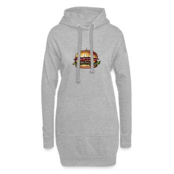 Burger Illustration - Hoodie-Kleid - Grau meliert - Vorne