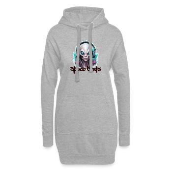 Kopfhörer / Audio / Musik / Klang / cool - Hoodie-Kleid - Grau meliert - Vorne