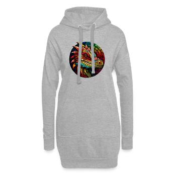 Abstrakte Eidechse - Geometrisches Design - Hoodie-Kleid - Grau meliert - Vorne
