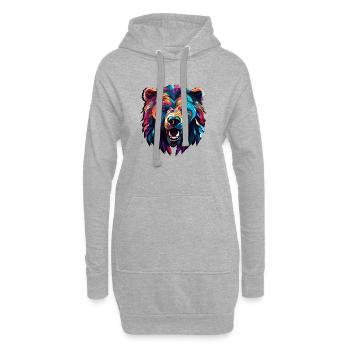Conception abstraite de l’ours - Impression d’ours - Sweat-shirt à capuche long Femme - gris chiné - Devant