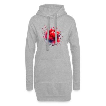 éclaboussure, goutte, liquide, abstrait, fond, vague d’eau - Sweat-shirt à capuche long Femme - gris chiné - Devant