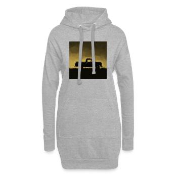Silhouette de camionnette à l’horizon - Sweat-shirt à capuche long Femme - gris chiné - Devant
