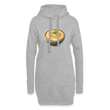 Orientalische Hummus Schale Mit Petersilie - Hoodie-Kleid - Grau meliert - Vorne