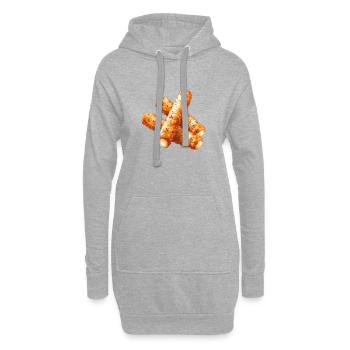 Délicieux bâtonnets de mozzarella Graphique - Sweat-shirt à capuche long Femme - gris chiné - Devant