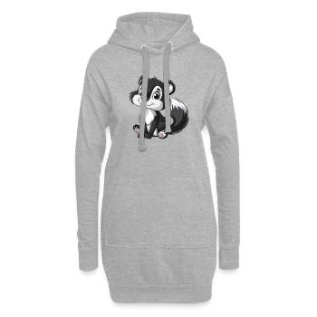 Süßer Skunk Cartoon Charakter - Hoodie-Kleid - Grau meliert - Vorne