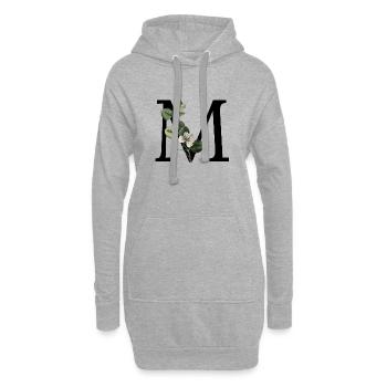 Buchstabe M Grün Botanisch - Hoodie-Kleid - Grau meliert - Vorne