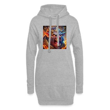 Zentaurus mit Flammen - Hoodie-Kleid - Grau meliert - Vorne