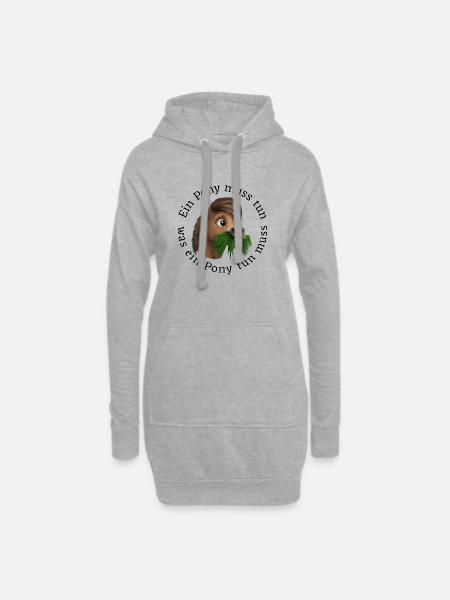 Nimmersatt Pony - Hoodie-Kleid - Grau meliert