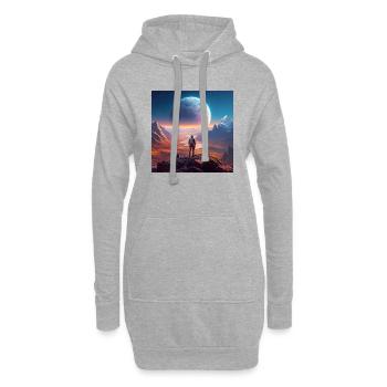 Pluto und sein aufgehender Mond Charon - Hoodie-Kleid - Grau meliert - Vorne