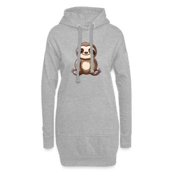 Entspannter Faultier Blick Für Dich - Hoodie-Kleid - Grau meliert - Vorne