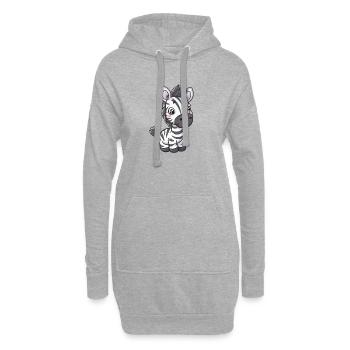 Autocollants zèbre kawaii de style bande dessinée – Isolé - Sweat-shirt à capuche long Femme - gris chiné - Devant
