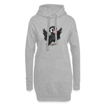 Niedlicher Geier Cartoon Charakter - Hoodie-Kleid - Grau meliert - Vorne