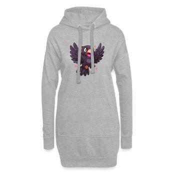 Fliegender Geier Mit Herz Motiv - Hoodie-Kleid - Grau meliert - Vorne