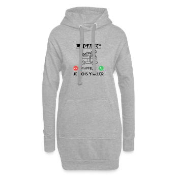 La garde m'appelle je dois y aller - Sweat-shirt à capuche long Femme - gris chiné - Devant