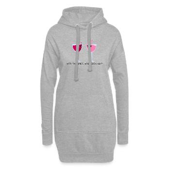 Funny Wine Lover for Women and Men Couple Drinking - Hoodie Dress - heather grey - Front