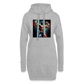 Culturisme - Sweat-shirt à capuche long Femme - gris chiné - Devant