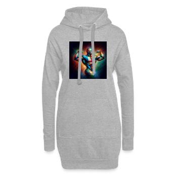 Bodybuilding - Hoodie-Kleid - Grau meliert - Vorne