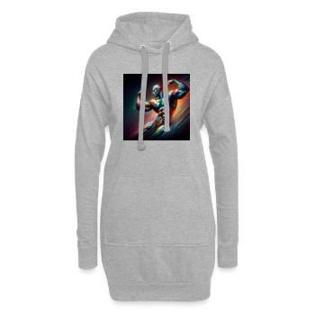Culturisme - Sweat-shirt à capuche long Femme - gris chiné - Devant