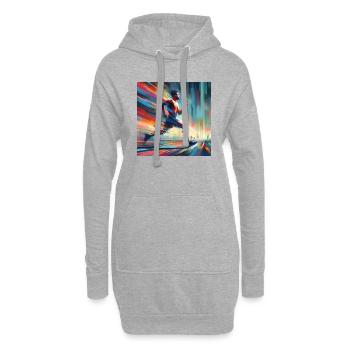 Laufender Mann 2 - Hoodie-Kleid - Grau meliert - Vorne