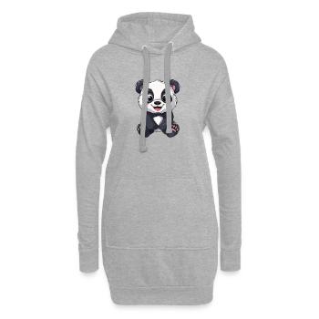 Niedlicher Panda Mit Großen Augen - Hoodie-Kleid - Grau meliert - Vorne