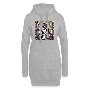 Vierge Marie Jésus Bible Religion chrétienne Madone - Sweat-shirt à capuche long Femme - gris chiné - Devant