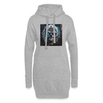 Wikinger Totenkopf Vikings Skull Valhalla Vegvisir - Hoodie-Kleid - Grau meliert - Vorne