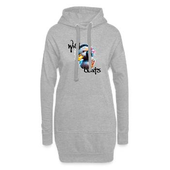 Casque / Audio / Musique / Son / Cool - Sweat-shirt à capuche long Femme - gris chiné - Devant
