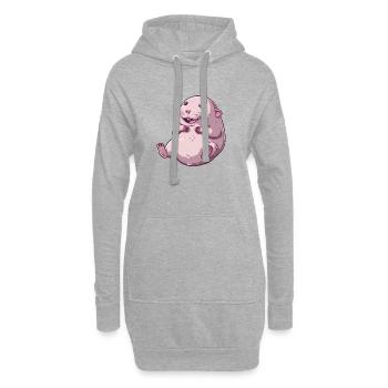 Taupe nue - Sweat-shirt à capuche long Femme - gris chiné - Devant