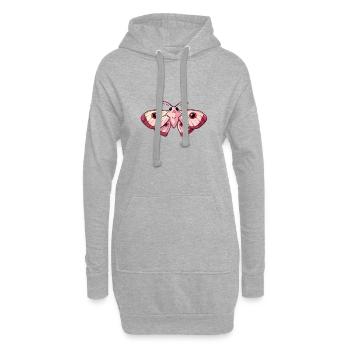 Entzückender Rosa Kawaii Nachtfalter - Hoodie-Kleid - Grau meliert - Vorne