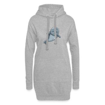 Süße Lächelnde Robbe Im Wasser - Hoodie-Kleid - Grau meliert - Vorne
