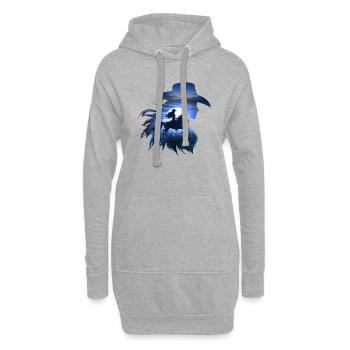 Cowboy Lustige Frauen Hut Wild Western Rodeo Texas - Hoodie-Kleid - Grau meliert - Vorne