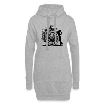 Cowboy Drôle Chapeau Cowboy Wild Western Rodeo Texas - Sweat-shirt à capuche long Femme - gris chiné - Devant