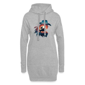 Cowboy Lustige Frauen Hut Wild Western Rodeo Texas - Hoodie-Kleid - Grau meliert - Vorne