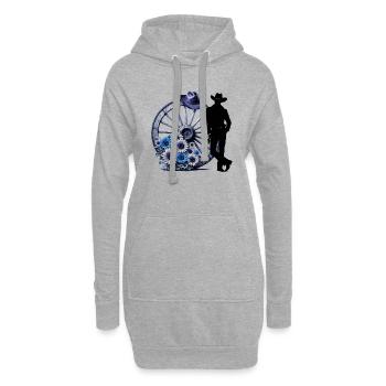 Cowboy Drôle Chapeau Cowboy Wild Western Rodeo Texas - Sweat-shirt à capuche long Femme - gris chiné - Devant