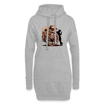 Cowboy Drôle Chapeau Cowboy Wild Western Rodeo Texas - Sweat-shirt à capuche long Femme - gris chiné - Devant