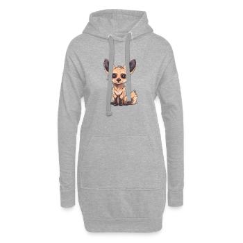 Niedlicher Fuchs Mit Großen Augen - Hoodie-Kleid - Grau meliert - Vorne