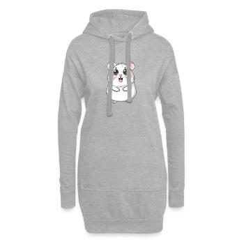 Niedlicher Hamster Zeichentrickfigur - Hoodie-Kleid - Grau meliert - Vorne