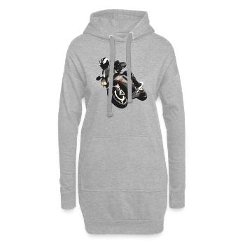 La moto est un plaisir - Sweat-shirt à capuche long Femme - gris chiné - Devant