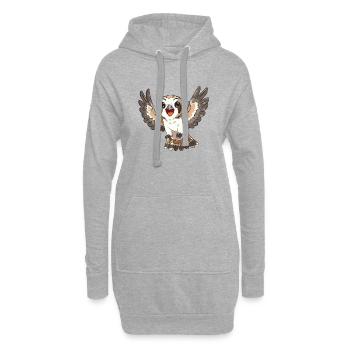 Freudiger Falke Flügel Ausbreiten - Hoodie-Kleid - Grau meliert - Vorne