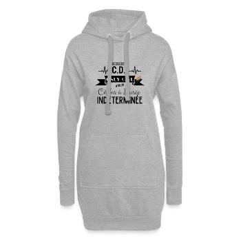 Recherche CDI Câlins à Durée Indéterminée OnlyGirl - Sweat-shirt à capuche long Femme - gris chiné - Devant