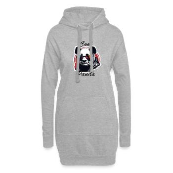 Panda / Tier / Zoo / Bambus / Wild / Kindlich - Hoodie-Kleid - Grau meliert - Vorne