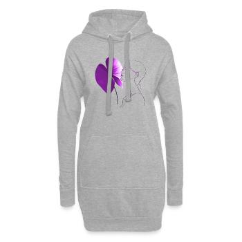 Blumen Frauen Mädchen Mode Design Kunst Weiblicher Stil - Hoodie-Kleid - Grau meliert - Vorne
