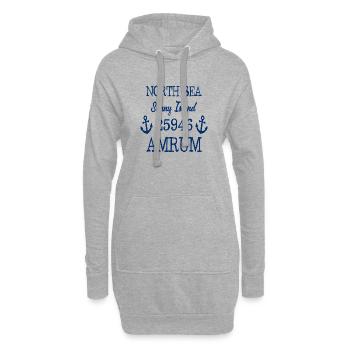 Amrum - 25946 - Nordsee Insel - Hoodie-Kleid - Grau meliert - Vorne