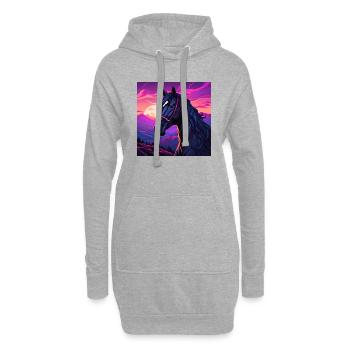 Art du cheval - Sweat-shirt à capuche long Femme - gris chiné - Devant