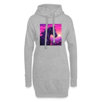Art du cheval - Sweat-shirt à capuche long Femme - gris chiné - Devant