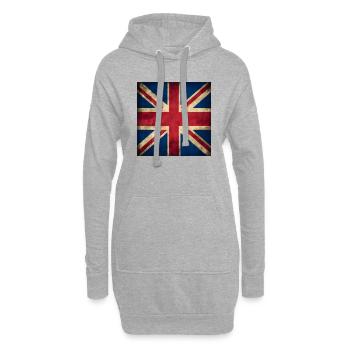United Kingdom British Flag UK Souvenir - Sweat-shirt à capuche long Femme - gris chiné - Devant