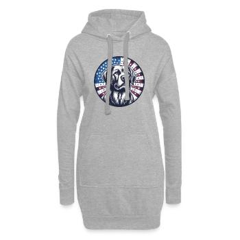 Hund Amerika Flagge Geschenkidee - Hoodie-Kleid - Grau meliert - Vorne
