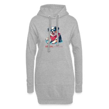 Australian Shepherd - Hoodie-Kleid - Grau meliert - Vorne