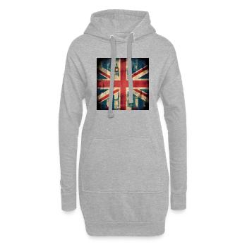 United Kingdom British Flag UK Souvenir - Sweat-shirt à capuche long Femme - gris chiné - Devant